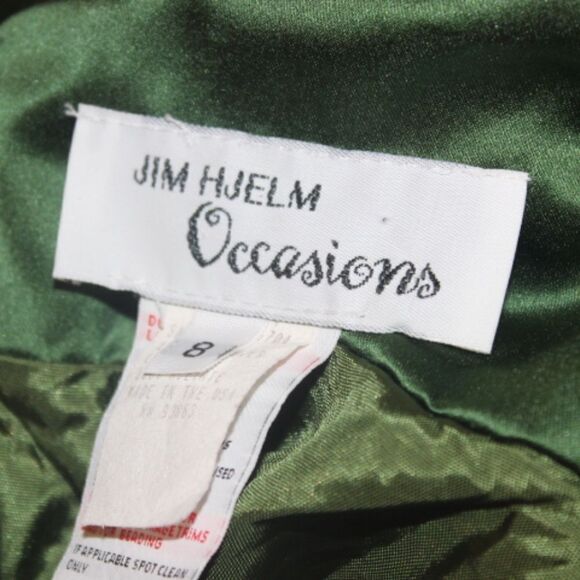 Jim Hjelm Occasions Vintage Green Midi Dress Women Size 8 - Picture 5 of 6